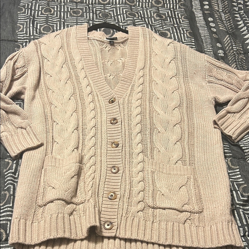 Torrid Women's Cable Knit Cardigan - Beige